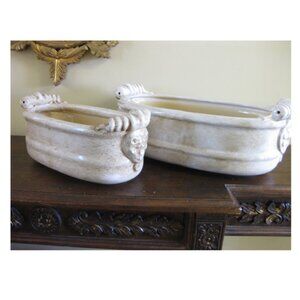 White Italian Planters - Set of 2